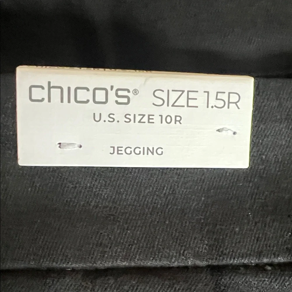 Chico's Black Jegging Ankle Jeans with Studded & Frayed Tulip Hem Sz 1.5 10 New - Picture 10 of 10